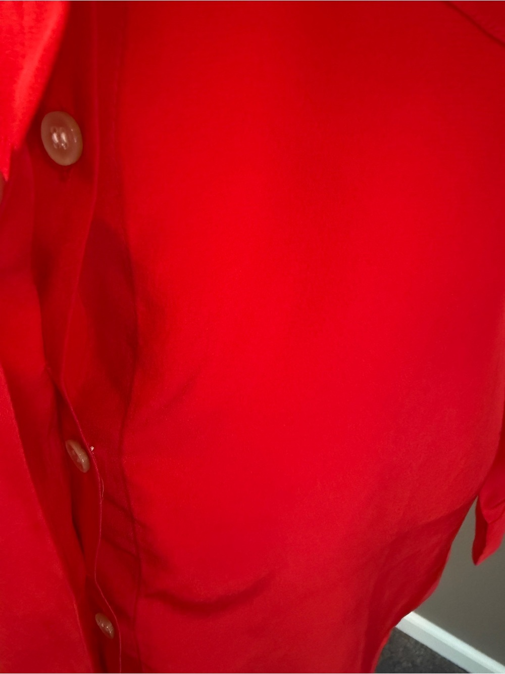 J. Crew NWT Vibrant Red Silk Button-Down Shirt - Picture 3 of 9
